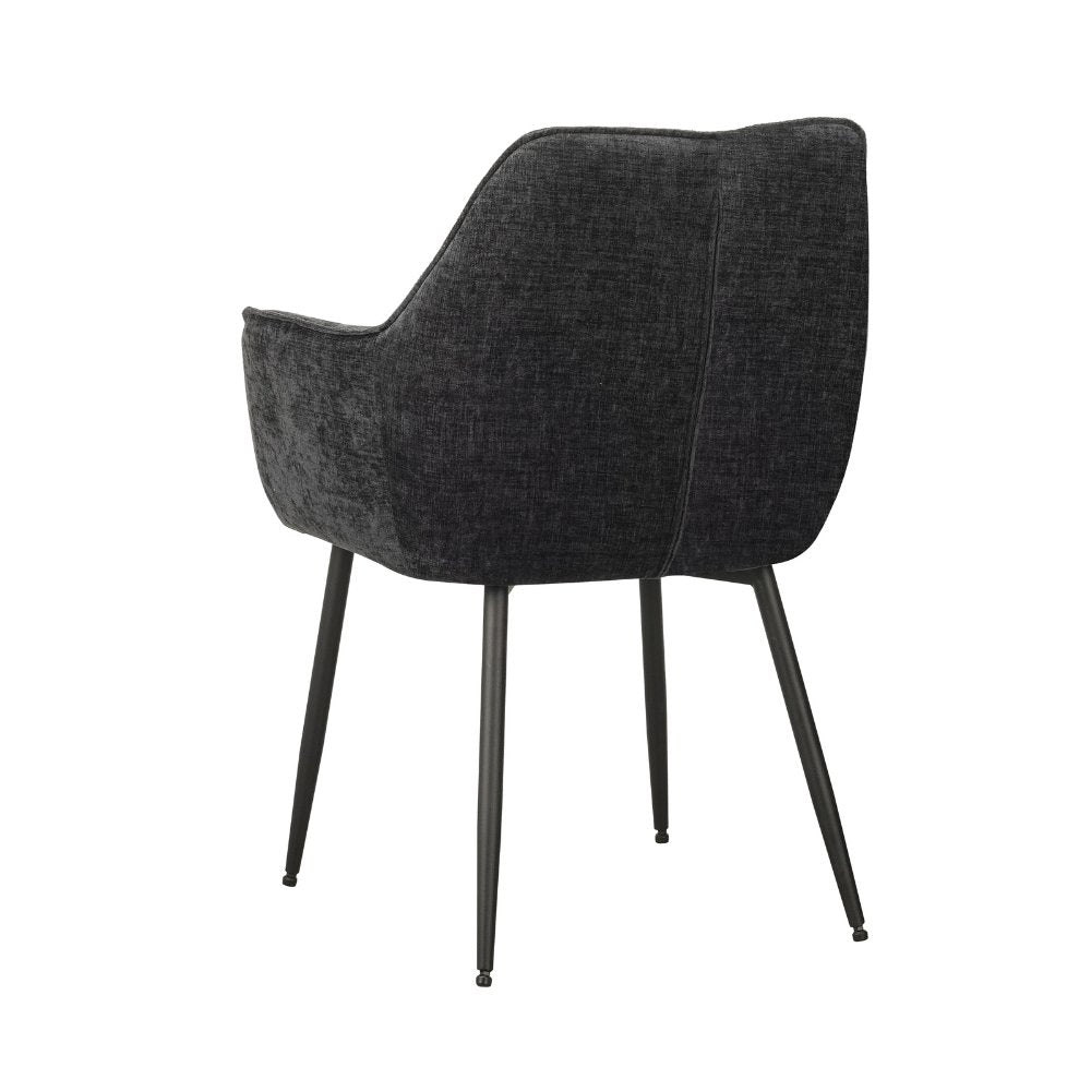 Silla de comedor Sev Dimehouse Negro L x An x Al 68x62x61 Tela Blanco foto vista trasera diagonal