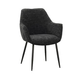 Silla de comedor Sev Dimehouse Negro L x An x Al 68x62x61 Tela Blanco foto vista frontal diagonal