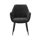 Silla de comedor Sev Dimehouse Negro L x An x Al 68x62x61 Tela Blanco foto vista frontal