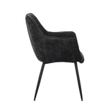 Silla de comedor Sev Dimehouse Negro L x An x Al 68x62x61 Tela Blanco foto vista lateral