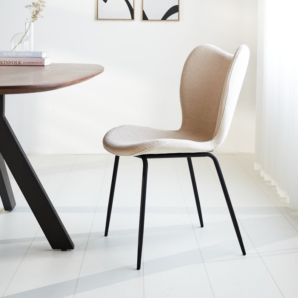 Silla de comedor Sia Dimehouse Beige L x An x Al 72x55x51 Tela Foto atmosférica vista lateral
