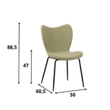 Silla de comedor Sia Dimehouse Verde L x An x Al 72x55x51 Tela Blanco indicación del tamaño de la foto
