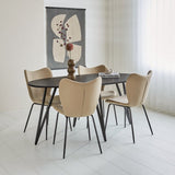 Silla de comedor Sia Dimehouse Taupe L x An x Al 72x55x51 Tela Vista frontal diagonal de fotografía atmosférica