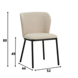 Silla de comedor Tess Dimehouse Beige L x An x Al 65x62x56 Tela Blanco indicación del tamaño de la foto