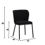 Silla de comedor Tess Dimehouse Negro L x An x Al 65x62x56 Tela Blanco indicación del tamaño de la foto