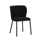 Silla de comedor Tess Dimehouse Negro L x An x Al 65x62x56 Tela Blanco foto vista frontal diagonal