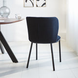 Silla de comedor Tess Dimehouse Negro L x An x Al 65x62x56 Tela Vista posterior diagonal de fotografía atmosférica