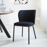 Silla de comedor Tess Dimehouse Negro L x An x Al 65x62x56 Tela Vista frontal diagonal de fotografía atmosférica