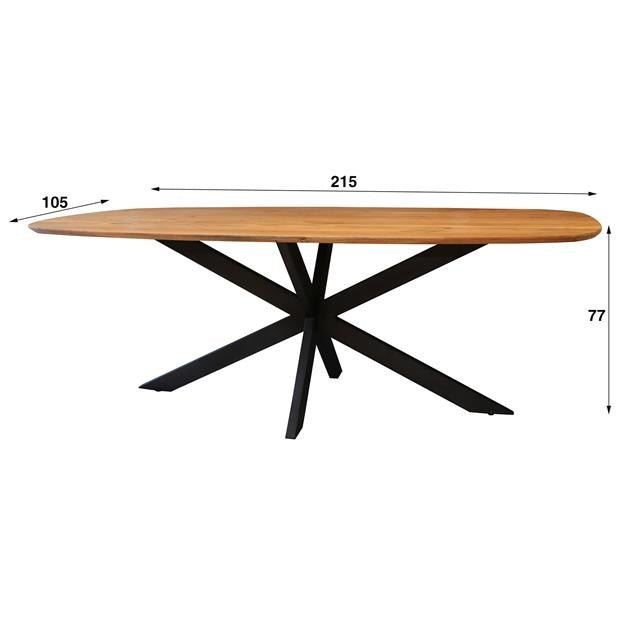 Mesa de comedor Laurie DH Interior Acacia L x An x Al 221x111x19 Madera de acacia Blanco indicación del tamaño de la foto