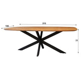 Mesa de comedor Laurie DH Interior Acacia L x An x Al 221x111x19 Madera de acacia Blanco indicación del tamaño de la foto