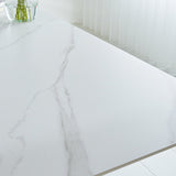 Eettafel Edin White Dimehouse Wit LxBxH 202x102x11 Sintered stone Sfeerfoto detail