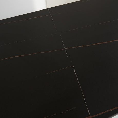 Eettafel Grace Black Dimehouse Zwart LxBxH 160x94x13 Sintered stone Sfeerfoto schuin vooraanzicht