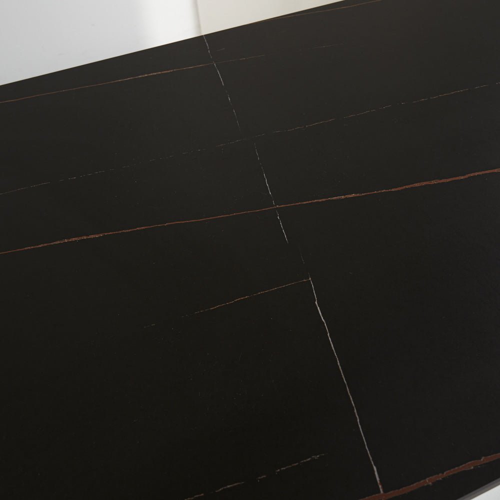 Eettafel Grace Black Dimehouse Zwart LxBxH 215x105x10 Sintered stone Sfeerfoto schuin vooraanzicht