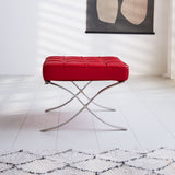 Hocker Expo Premium Dimehouse Rood LxBxH 63x62x36 Leer Sfeerfoto zijaanzicht