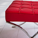 Hocker Expo Premium Dimehouse Rood LxBxH 63x62x36 Leer Sfeerfoto detail