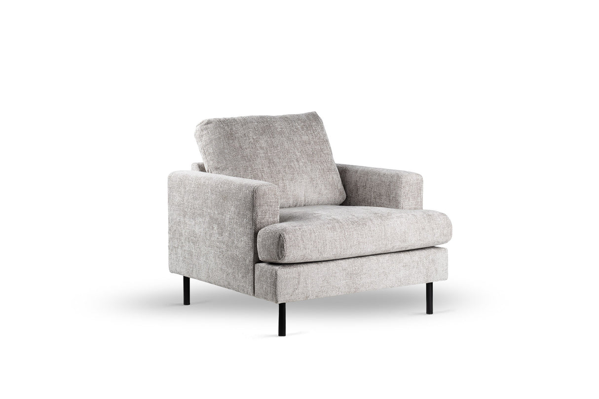 Sillón Faya DH Interior Beige Blanco foto vista frontal diagonal