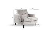 Sillón Faya DH Interior Beige Blanco foto indicación de tamaño