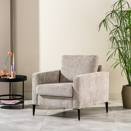 Sillón Flora DH Interior Beige Tela Foto atmosférica vista frontal diagonal