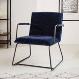 Fauteuil Hailey Chenille Dimehouse Blauw LxBxH 66x64x37 Stof Sfeerfoto schuin vooraanzicht