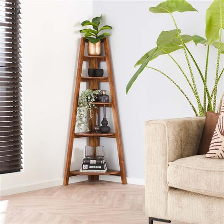 Estante de esquina Jess DH Interior Acacia L x An x Al 135x50x12 Madera de acacia Fotografía atmosférica, vista frontal