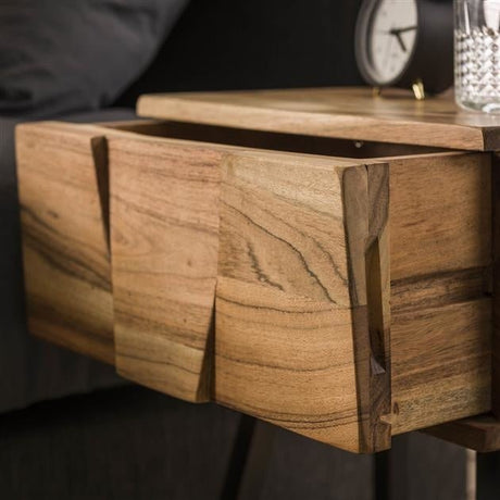 Mesita de noche Damon DH Interior Acacia L x An x Al 60x40x30 Madera de acacia Detalle de fotografía ambiental