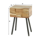 Mesita de noche Damon DH Interior Acacia L x An x Al 60x40x30 Madera de acacia Blanco indicación del tamaño de la foto