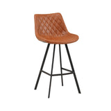 Taburete Juno Dimehouse Cognac L x An x Al 86x56x56 Imitación cuero Blanco, vista frontal en diagonal