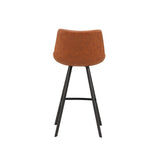 Taburete Juno Dimehouse Vista posterior diagonal Cognac L x An x Al 86x56x56 Cuero sintético blanco foto