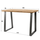 Mesa alta Wyatt DH Interior Mango LxAnxAl 140x77x21 Madera de mango Indicación de tamaño de foto en blanco