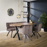 Sofá de comedor Romy DH Interior Antracita L x An x Al 196x81x58 Terciopelo Foto atmosférica vista frontal en diagonal