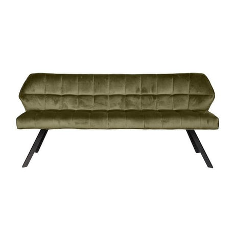 Sofá de comedor Romy DH Interior Verde L x An. x Al. 188x59x48 Terciopelo Blanco fotografía vista frontal