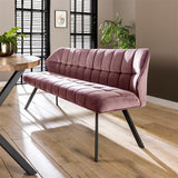 Sofá de comedor Romy DH Interior Rosa L x An x Al 197x82x59 Terciopelo Foto atmosférica vista frontal en diagonal