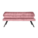 Sofá de comedor Romy DH Interior Rosa L x An. x Al. 197x82x59 Terciopelo Blanco fotografía vista frontal