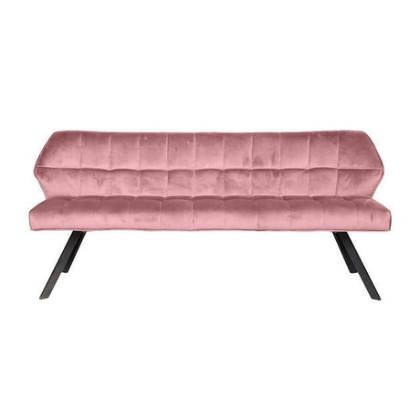 Sofá de comedor Romy DH Interior Rosa L x An. x Al. 197x82x59 Terciopelo Blanco fotografía vista frontal