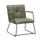 Fauteuil Hailey Ecoleder Dimehouse Groen LxBxH 66x64x37 Eco-leer Witfoto schuin vooraanzicht