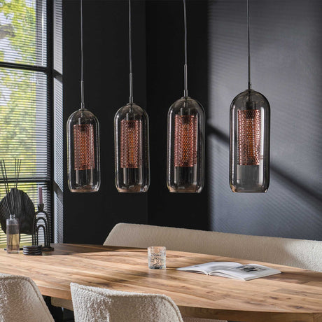 Lámpara colgante Amy DH Interior negro L x An. x Al. 107x69x23 Metal Foto atmosférica vista frontal diagonal