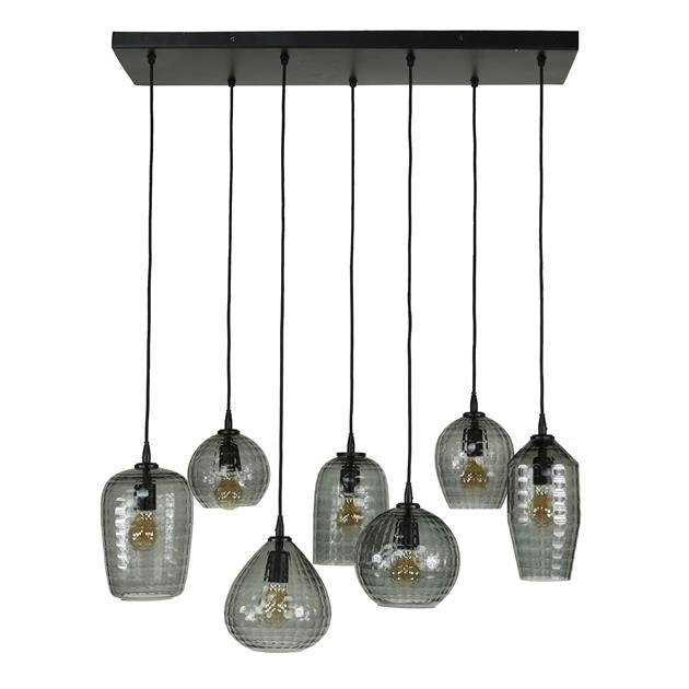 Lámpara colgante Gaby DH Interior Gris L x An. x Al. 124x38x18 Vidrio Blanco foto vista frontal