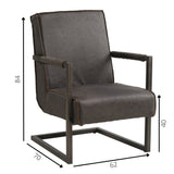 Fauteuil Tiger Dimehouse Antraciet LxBxH 69x58x41 Eco-leer Witfoto maatindicatie