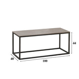 Mesa de café Fien Grey Marble Look Rectangular 100x40 cm