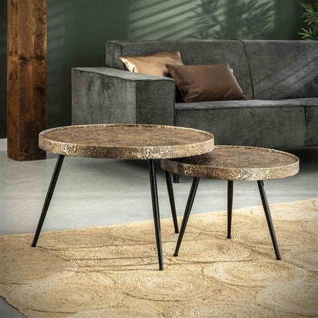Mesa de centro Aron DH Interior Bronce L x An x Al 80x80x13 Bronce Foto atmosférica vista frontal en diagonal