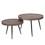 Mesa de centro Aron DH Interior Bronce L x An. x Al. 80x80x13 Bronce Blanco foto vista frontal