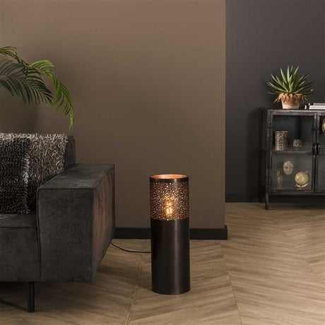 Lámpara de pie Eleanor Negro Níquel DH Interior Negro L x An. x Al. 68x25x25 Níquel Foto atmosférica vista frontal en diagonal