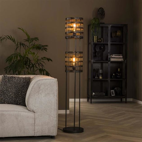 Lámpara de pie Mori DH Interior negro L x An x Al 172x35x35 Níquel Foto atmosférica vista frontal
