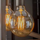 Lichtbron LED filament Bol Ø12,5 DH Interior Amber color glas LxBxH 18x13x13 Amber color glas Sfeerfoto schuin vooraanzicht