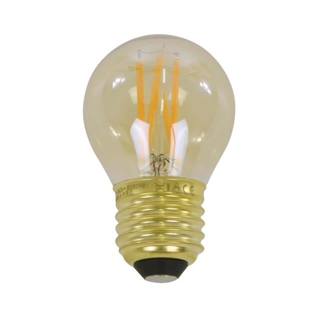 Fuente de luz Filamento LED Bombilla Ø4,5 DH Interior Vidrio color ámbar LxAnxAl 8x5x5 Vidrio color ámbar Foto blanca vista frontal