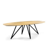 Mesa de comedor Miami DH Interior Marrón Madera de mango Vista frontal diagonal de foto blanca