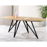 Mesa de comedor Miami DH Interior Marrón Madera de mango Vista frontal de la fotografía atmosférica.