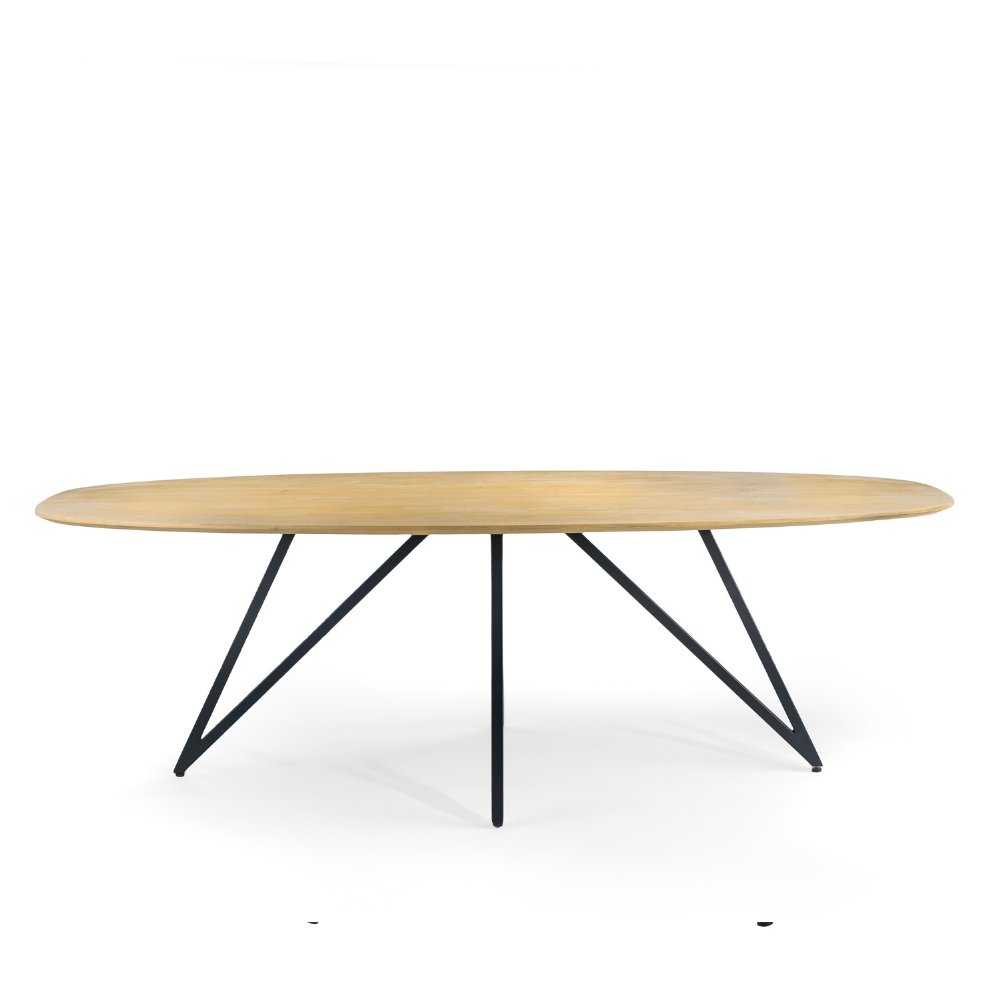 Mesa de comedor Miami DH Interior Marrón Madera de mango Vista frontal de la foto en blanco