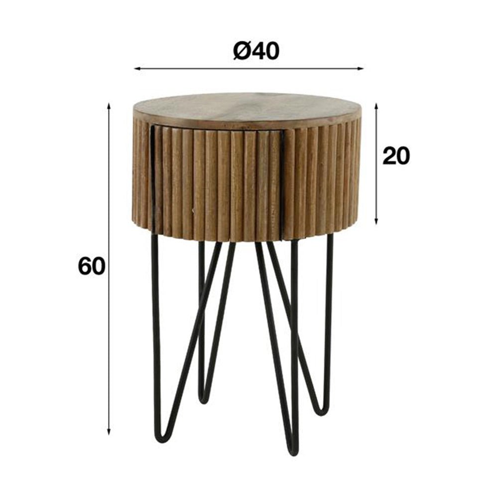 Mesita de noche Hans DH Interior Mango L x An x Al 45x45x30 Madera de mango Indicación de tamaño de foto en blanco