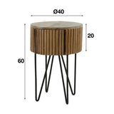 Mesita de noche Hans DH Interior Mango L x An x Al 45x45x30 Madera de mango Indicación de tamaño de foto en blanco